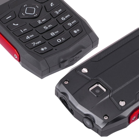 Rugtel R1D Rugged Phone, IP68 Water-resistant Dustproof Shockproof, 2.4 inch, MTK6261D, 2000mAh Battery, Loud Box Speaker, FM, Network: 2G, Dual SIM (Red)