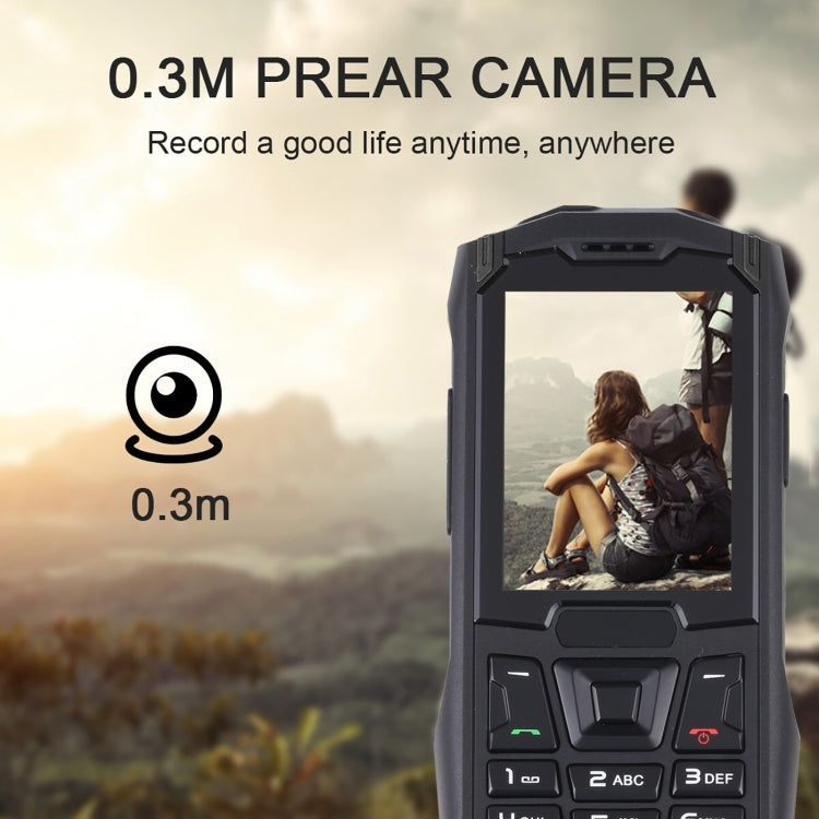 Rugtel R2C Rugged Phone, IP68 Water-resistant Dustproof Shockproof, 2.4 inch, MTK6261D, 2500mAh Battery, SOS, FM, Dual SIM(Black)