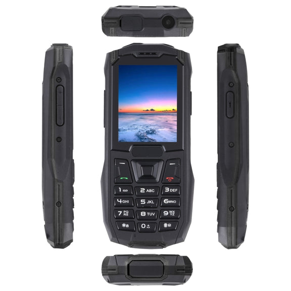 Rugtel R2C Rugged Phone, IP68 Water-resistant Dustproof Shockproof, 2.4 inch, MTK6261D, 2500mAh Battery, SOS, FM, Dual SIM(Black)