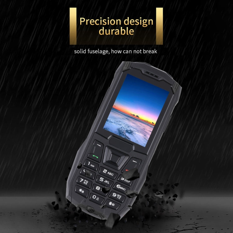 Rugtel R2C Rugged Phone, IP68 Water-resistant Dustproof Shockproof, 2.4 inch, MTK6261D, 2500mAh Battery, SOS, FM, Dual SIM(Black)