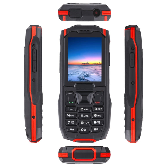 Rugtel R2C Rugged Phone, IP68 Water-resistant Dustproof Shockproof, 2.4 inch, MTK6261D, 2500mAh Battery, SOS, FM, Dual SIM(Red)