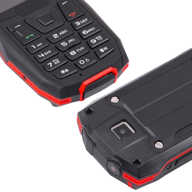 Rugtel R2C Rugged Phone, IP68 Water-resistant Dustproof Shockproof, 2.4 inch, MTK6261D, 2500mAh Battery, SOS, FM, Dual SIM(Red)