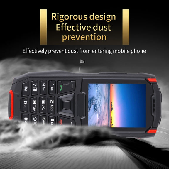 Rugtel R2C Rugged Phone, IP68 Water-resistant Dustproof Shockproof, 2.4 inch, MTK6261D, 2500mAh Battery, SOS, FM, Dual SIM(Red)