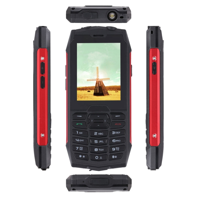 Rugtel R3C Rugged Phone, IP68 Water-resistant Dustproof Shockproof, 2.8 inch, MTK6261D, 2000mAh Battery, SOS, FM, Dual SIM(Red)