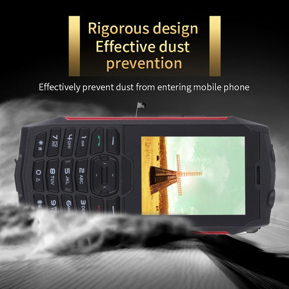 Rugtel R3C Rugged Phone, IP68 Water-resistant Dustproof Shockproof, 2.8 inch, MTK6261D, 2000mAh Battery, SOS, FM, Dual SIM(Red)