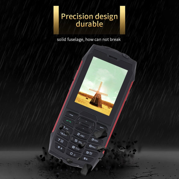 Rugtel R3C Rugged Phone, IP68 Water-resistant Dustproof Shockproof, 2.8 inch, MTK6261D, 2000mAh Battery, SOS, FM, Dual SIM(Red)