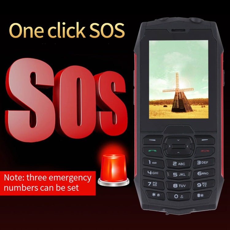 Rugtel R3C Rugged Phone, IP68 Water-resistant Dustproof Shockproof, 2.8 inch, MTK6261D, 2000mAh Battery, SOS, FM, Dual SIM(Red)