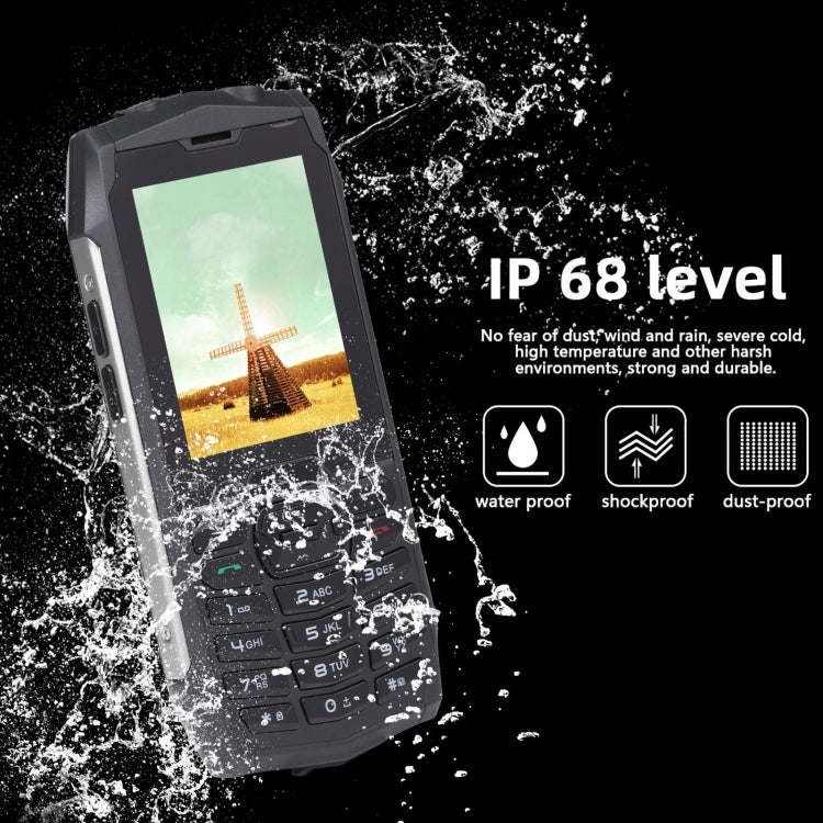 Rugtel R3C Rugged Phone, IP68 Water-resistant Dustproof Shockproof, 2.8 inch, MTK6261D, 2000mAh Battery, SOS, FM, Dual SIM(Silver)