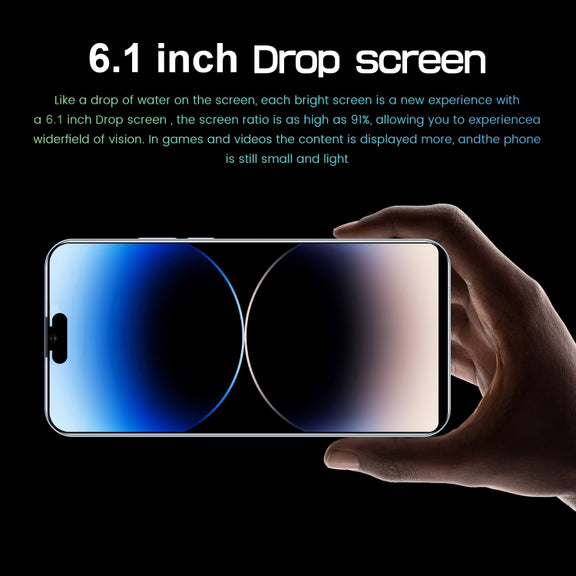 i14 Pro Max N85, 1GB+8GB, 6.1 inch Screen, Face Identification, Android 8.1 MTK6580A Quad Core, Network: 3G, Dual SIM (Gold)