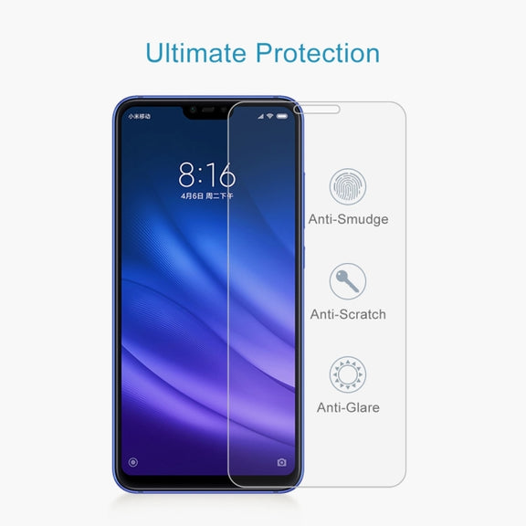 100 PCS 0.26mm 9H Surface Hardness 2.5D Full Screen Tempered Glass Film for Xiaomi Mi 8 Lite