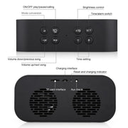AEC BT501 Bluetooth 5.0 Mini Speaker with LED & Alarm Clock & Clock & Mirror, Support 32G TF Card(Blue)