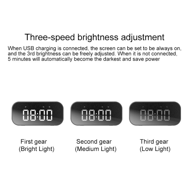AEC BT501 Bluetooth 5.0 Mini Speaker with LED & Alarm Clock & Clock & Mirror, Support 32G TF Card(Blue)