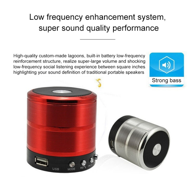 WS-887 Bluetooth Speaker with Lanyard, Support Hands-free Call & FM & U Disk & TF Card & AUX(Black)