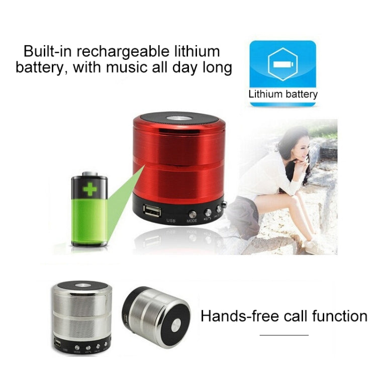 WS-887 Bluetooth Speaker with Lanyard, Support Hands-free Call & FM & U Disk & TF Card & AUX(Black)