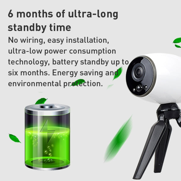 GH3 WiFi Smart Surveillance Camera with Tripod, Support Night Vision / Two-way Audio (White)