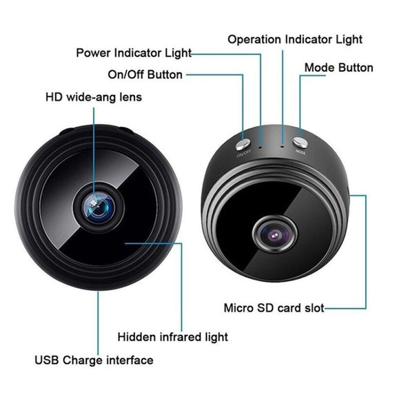 A9+ 1080P WiFi Remote Wireless Camera, Support Night Vision & Motion Detection & TF Card, Broadcom Bluetooth Solution(Black)