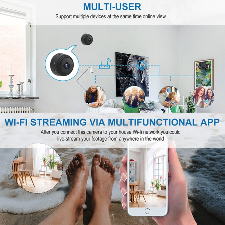 A9+ 1080P WiFi Remote Wireless Camera, Support Night Vision & Motion Detection & TF Card, Broadcom Bluetooth Solution(Black)