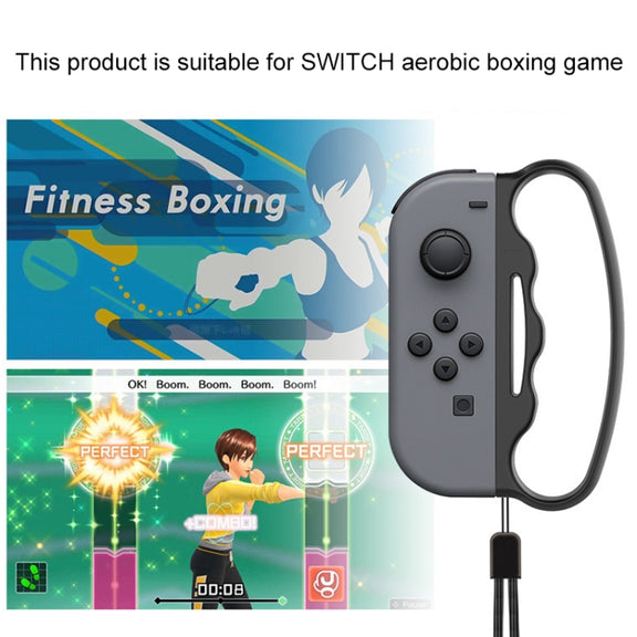 iPlay Small Handle Boxing Grip Gamepad Grip with Strap for Switch Joy-Con(Black)