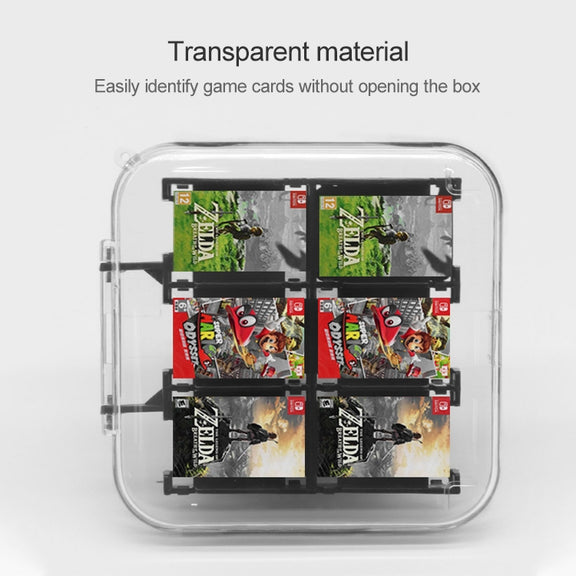 12 in 1 Box Memory Card Holder Box for Nintendo Switch(Black)