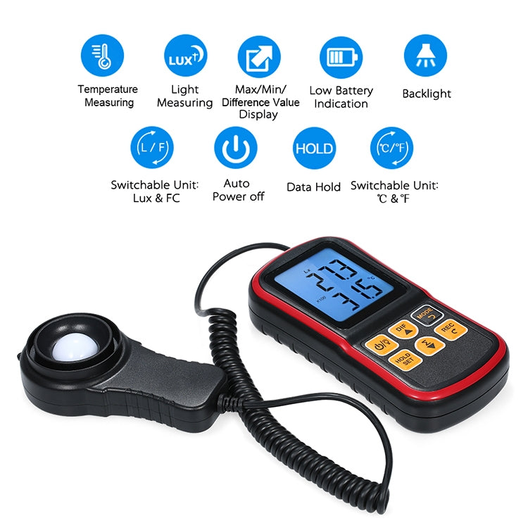 BENETECH GM1030 Portable Split Digital Illuminometer LUX Meter
