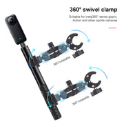 Motorcycle Double Dual-heads Crabs Clamps Handlebar Fixed Mount Selfie Stick