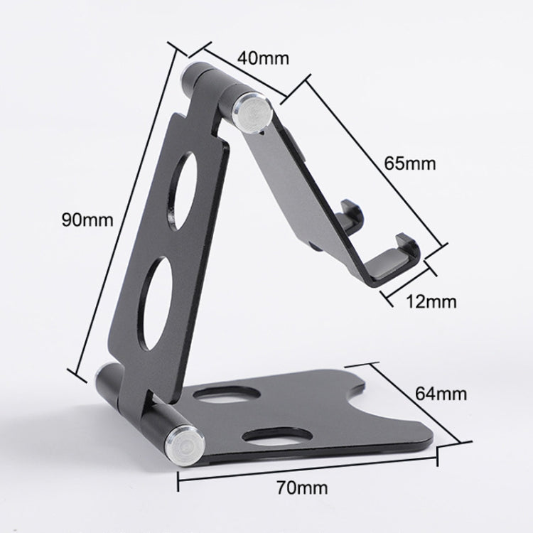 ROOSTAND R2 Aluminum Alloy Mobile Desktop Tablet Bracket Double Folding Lazy Artifact, Size: 6.4x7x9cm(Rose Red)