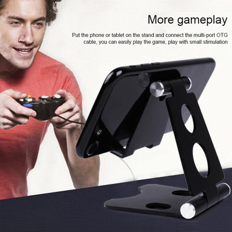 ROOSTAND R2 Aluminum Alloy Mobile Desktop Tablet Bracket Double Folding Lazy Artifact, Size: 6.4x7x9cm(Silver)