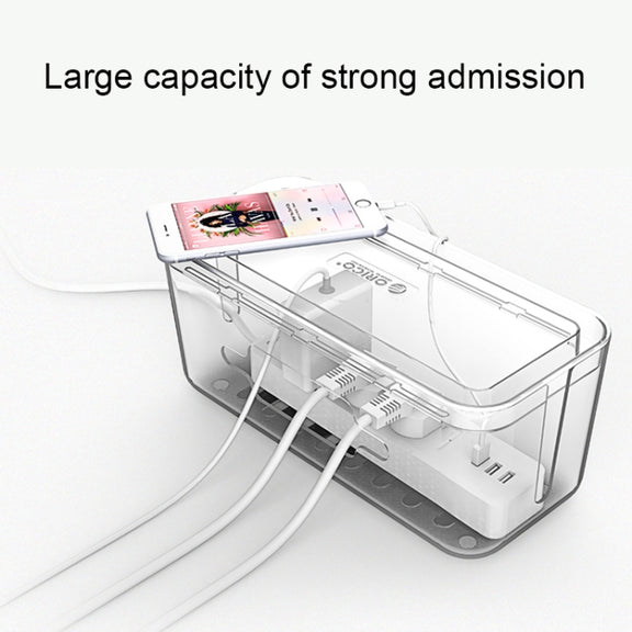 ORICO CMB-18 Separating Design ABS Electrical Socket Storage Box Power Cable Manager Case with Phone / Tablet Holder for Desk, Living Room, Office, Bedroom