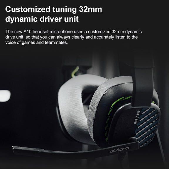 Logitech Astro A10 Gen 2 Wired Headset Over-ear Gaming Headphones (Black)