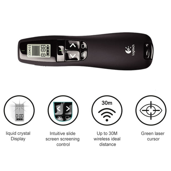 Logitech R800 2.4Ghz USB Wireless Presenter PPT Remote Control Flip Pen