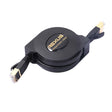 REXLIS 1.5m CAT7 10 Gigabit Retractable Flat Ethernet RJ45 Network LAN Cable(Black) - Lan Cable and Tools by REXLIS | Online Shopping South Africa | PMC TechLife | Buy Now Pay Later Mobicred