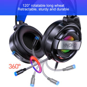 YINDIAO Q3 USB Wired E-sports Gaming Headset with Mic & RGB Light, Cable Length: 1.67m (Black)