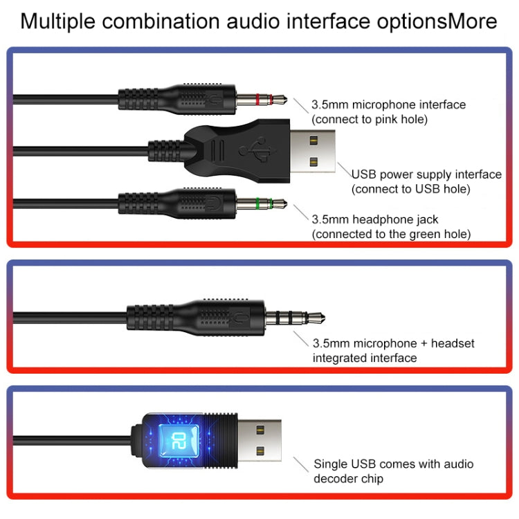 YINDIAO Q3 USB Wired E-sports Gaming Headset with Mic & RGB Light, Cable Length: 1.67m (Black)