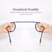 REXLIS 3629 3.5mm Male to Male Car Stereo Gold-plated Jack AUX Audio Cable for 3.5mm AUX Standard Digital Devices, Length: 1.8m