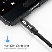 REXLIS 3629 3.5mm Male to Male Car Stereo Gold-plated Jack AUX Audio Cable for 3.5mm AUX Standard Digital Devices, Length: 1.8m