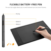 VEIKK A30 10x6 inch 5080 LPI Smart Touch Electronic Graphic Tablet, with Type-c Interface