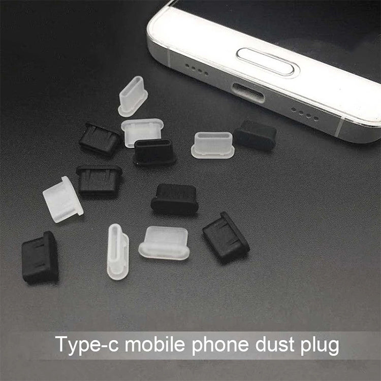 20 PCS Silicone Anti-Dust Plugs for USB-C / Type-C Port(Black)