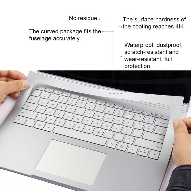 4 in 1 Notebook Shell Protective Film Sticker Set for Microsoft Surface Book 2 15 inch(Grey)