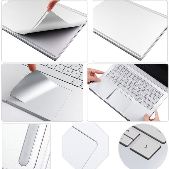 4 in 1 Notebook Shell Protective Film Sticker Set for Microsoft Surface Book 13.5 inch(Silver)