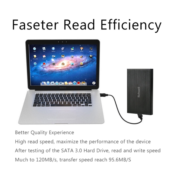 Richwell SATA R23-SATA-320GB 320GB 2.5 inch USB3.0 Interface Mobile Hard Disk Drive(Black)