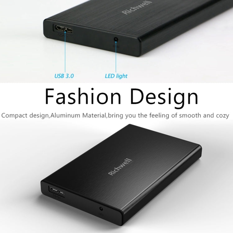 Richwell SATA R23-SATA-500GB 500GB 2.5 inch USB3.0 Interface Mobile Hard Disk Drive(Black)