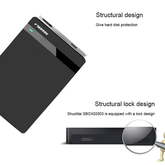 SEATAY HD213 Tool Free Screwless SATA 2.5 inch USB 3.0 Interface HDD Enclosure, The Maximum Support Capacity: 2TB(Black)