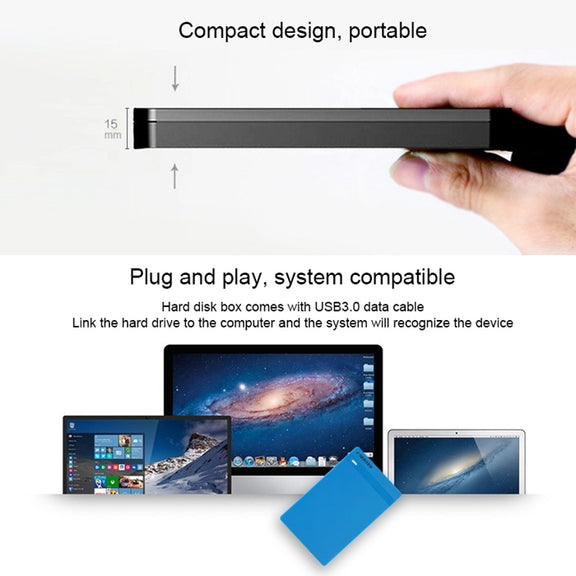 SEATAY HD213 Tool Free Screwless SATA 2.5 inch USB 3.0 Interface HDD Enclosure, The Maximum Support Capacity: 2TB(Black)