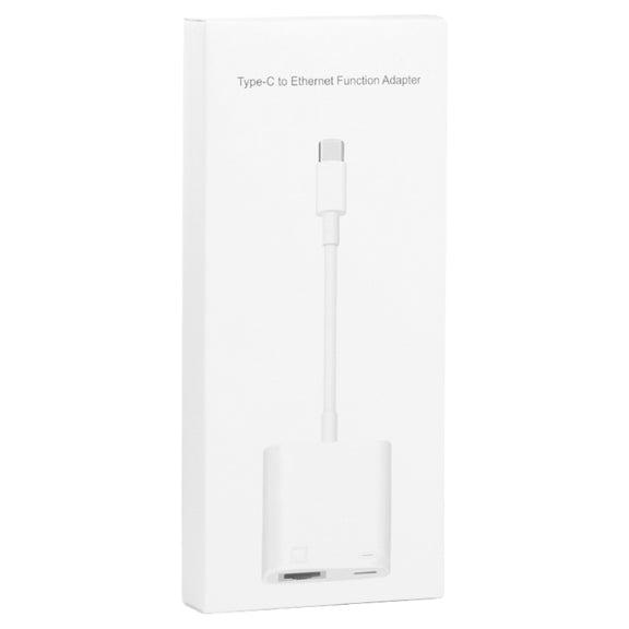 NK-1035 TC 2 in 1 USB-C / Type-C Male to Ethernet + Type-C Power Female Adapter