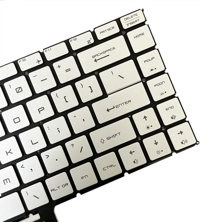 US Version Laptop Keyboard with Backlight for MSI GS65 / GS65VR / MS-16Q2 / Stealth 8SE /8SF / 8SG /Thin 8RE / Thin 8RF (Silver)