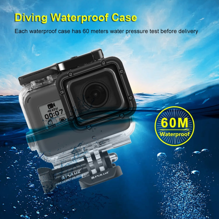 PULUZ for GoPro HERO(2018) / HERO7 Black /6 /5 60m Underwater Water-resistant Housing Diving Protective Case with Buckle Basic Mount & Screw