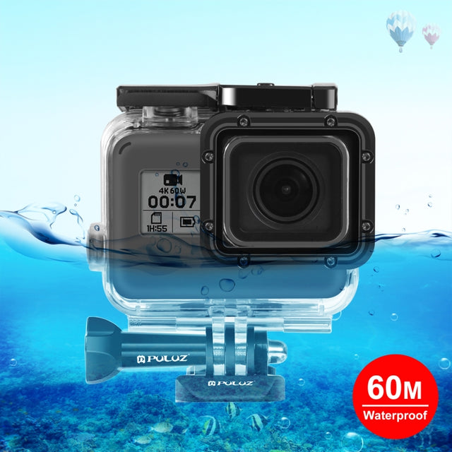 PULUZ for GoPro HERO(2018) / HERO7 Black /6 /5 60m Underwater Water-resistant Housing Diving Protective Case with Buckle Basic Mount & Screw