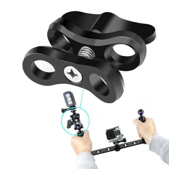 PULUZ Ball Clamp Close Hole Diving Camera Bracket CNC Aluminum Spring Flashlight Clamp for Diving Underwater Photography System(Black)