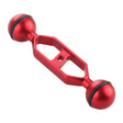 PULUZ 5.0 inch 12.6cm Aluminum Alloy Dual Balls Arm, Ball Diameter: 25mm(Red) - Diving Accessories by PULUZ | Online Shopping South Africa | PMC TechLife | Buy Now Pay Later Mobicred