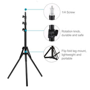 PULUZ Reverse Foldable 4 Sections 1.8m Height Tripod Mount Holder for Vlogging Video Light  Live Broadcast Kits(Black)